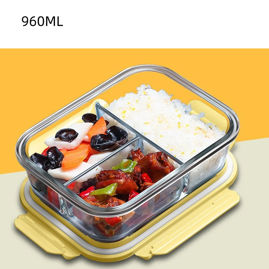 Lunch Box Glass Food Storage Containers with Lids (1 count)