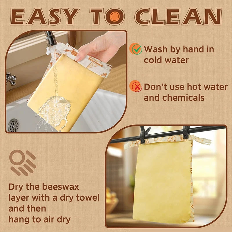 Bread Bags Reusable Beeswax Storage Bags