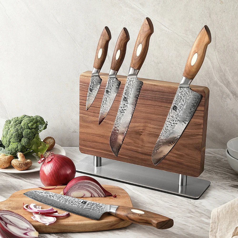 XINZUO Walnut SolidWood Knife Stand