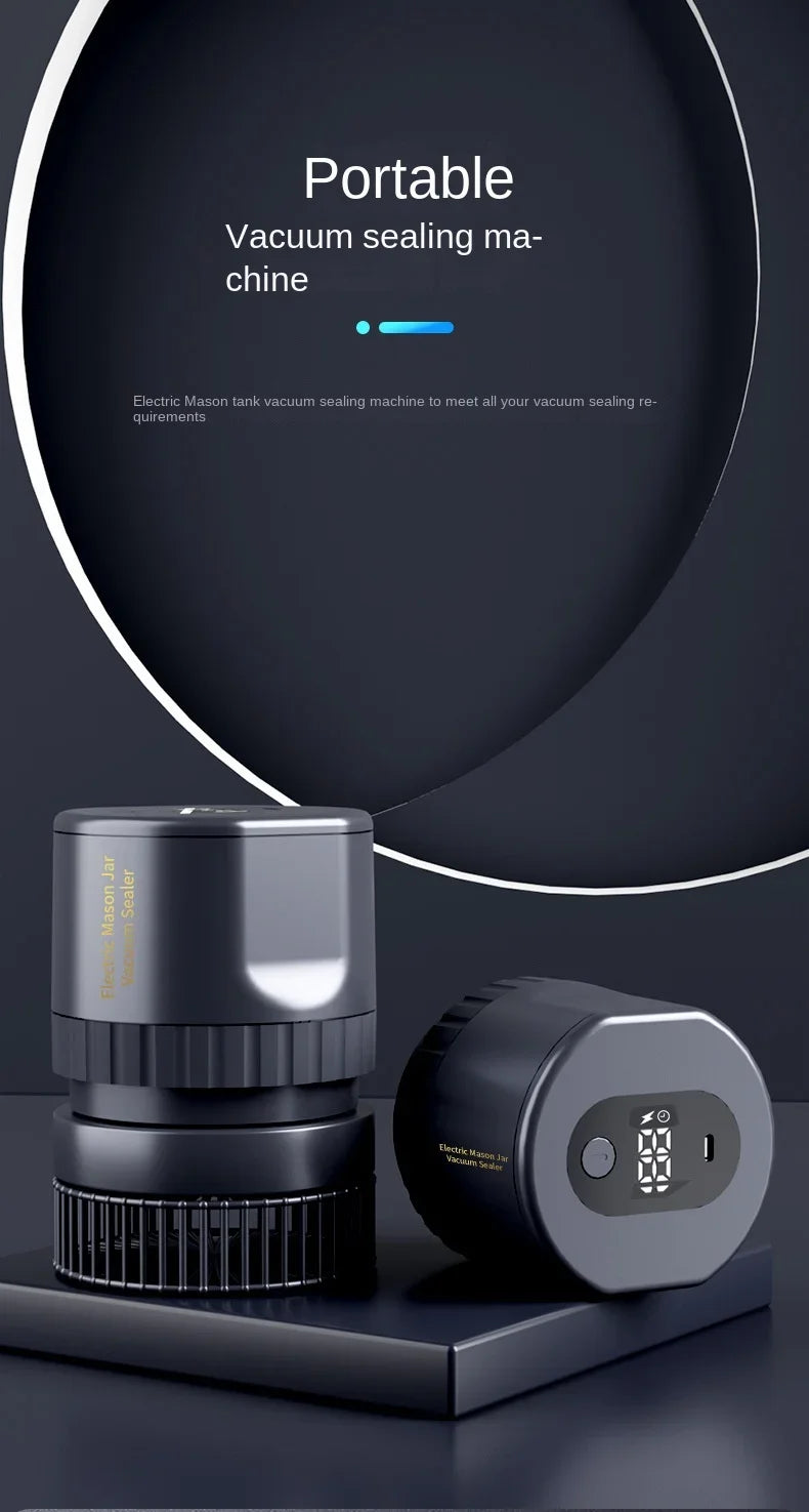 Electric Mason Jar Vacuum Sealer Kit, Cordless, for Mason Jars Wide Mouth Fermentation with Mason