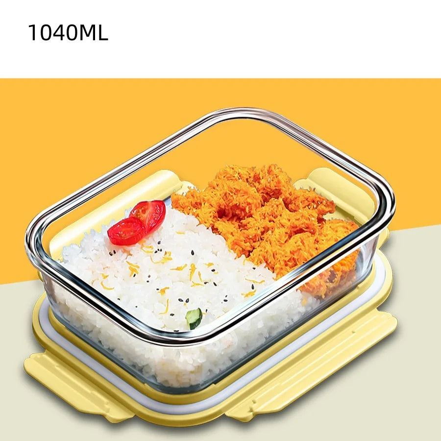 Lunch Box Glass Food Storage Containers with Lids (1 count)