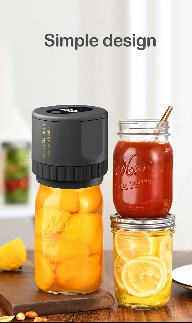 Electric Mason Jar Vacuum Sealer Kit, Cordless, for Mason Jars Wide Mouth Fermentation with Mason