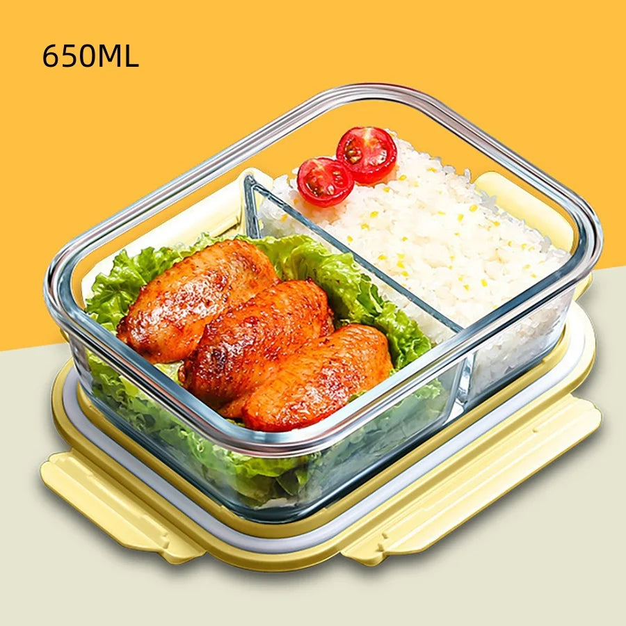 Lunch Box Glass Food Storage Containers with Lids (1 count)