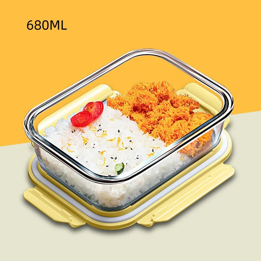 Lunch Box Glass Food Storage Containers with Lids (1 count)