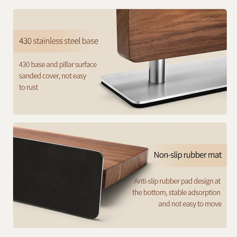 XINZUO Walnut SolidWood Knife Stand