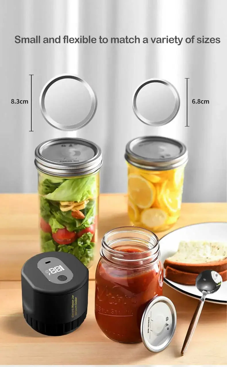 Electric Mason Jar Vacuum Sealer Kit, Cordless, for Mason Jars Wide Mouth Fermentation with Mason