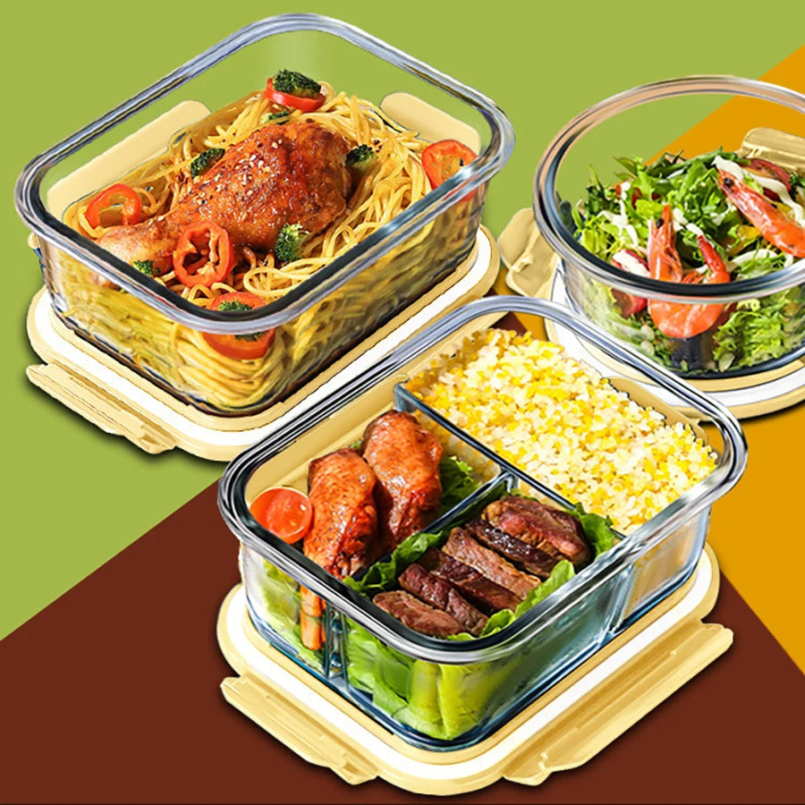 Lunch Box Glass Food Storage Containers with Lids (1 count)