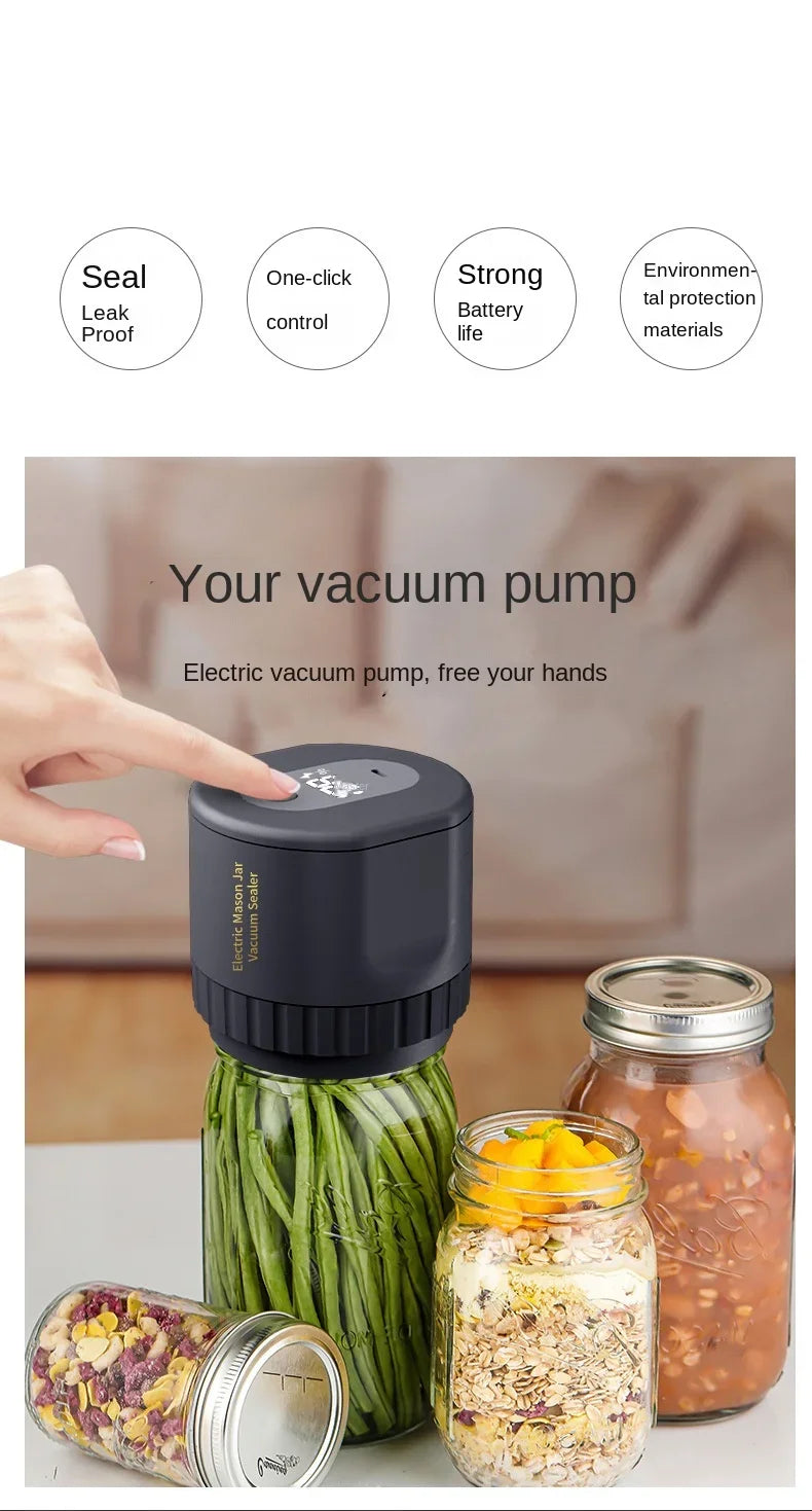 Cordless Electric Mason Jar Vacuum Sealer kit