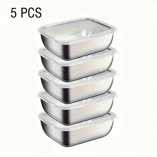 Stainless Steel Meal prep Containers (5 pack), Stackable Food Storage Boxes