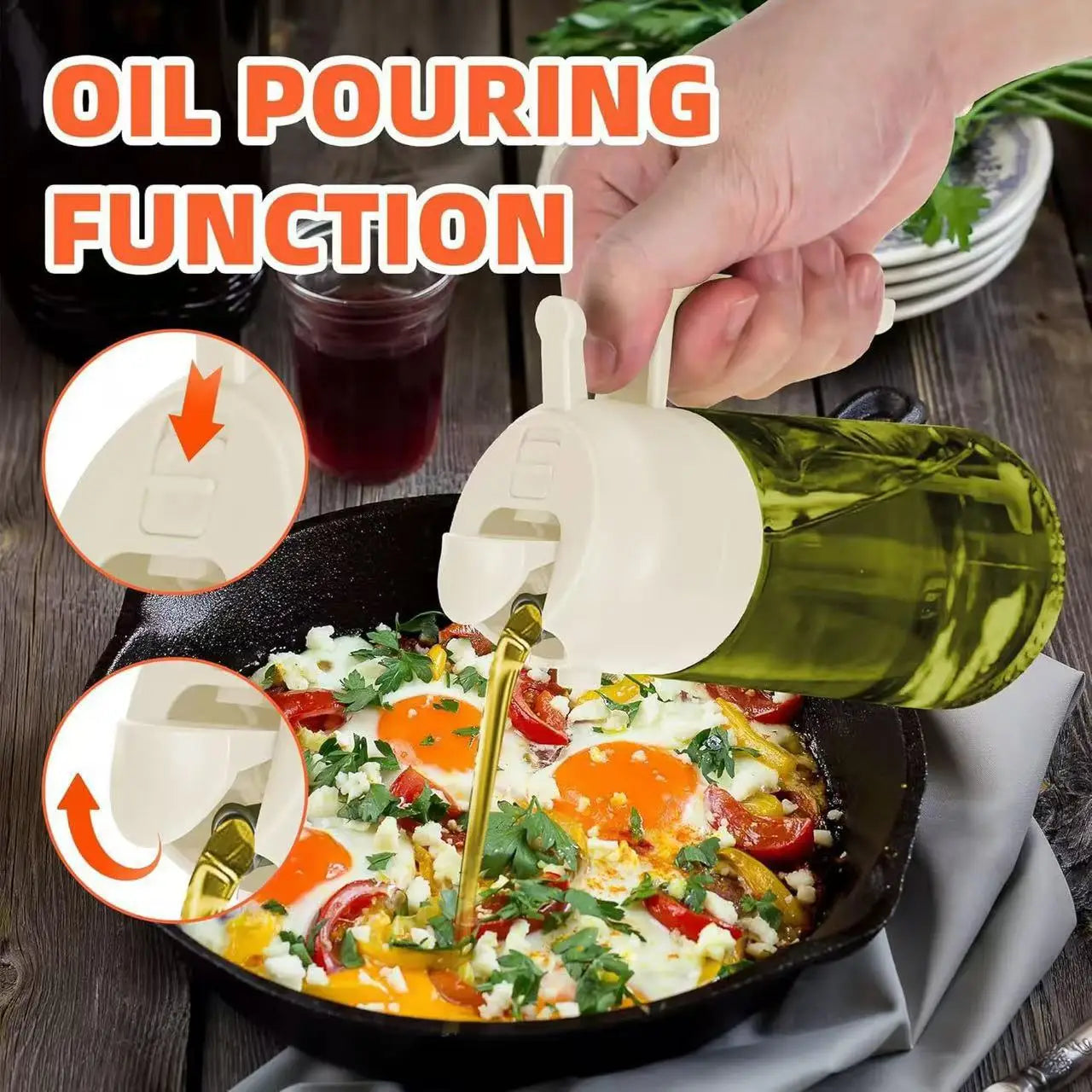 2-in-1 Glass Oil Dispenser & Sprayer